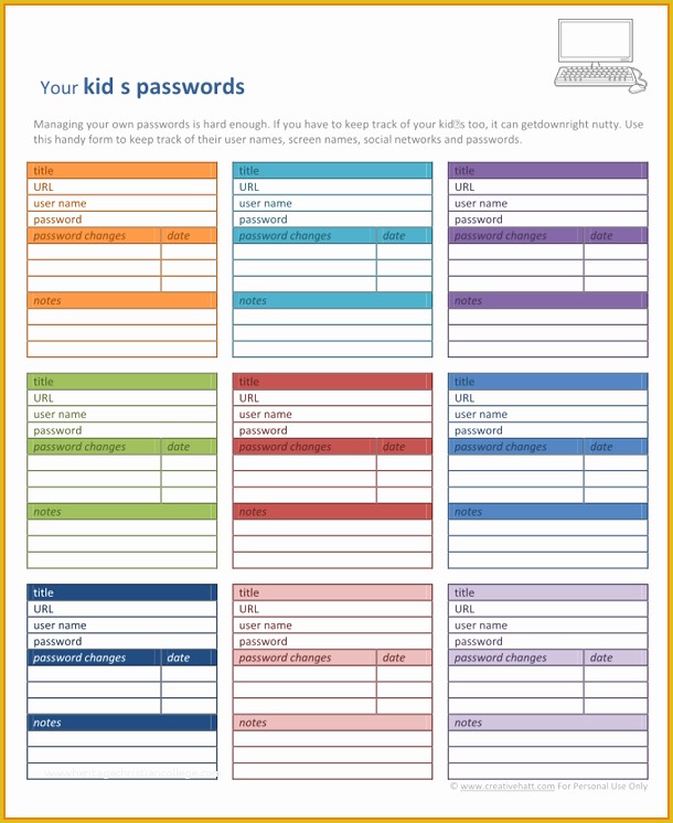 Free Excel Password Manager Template Of Password Template