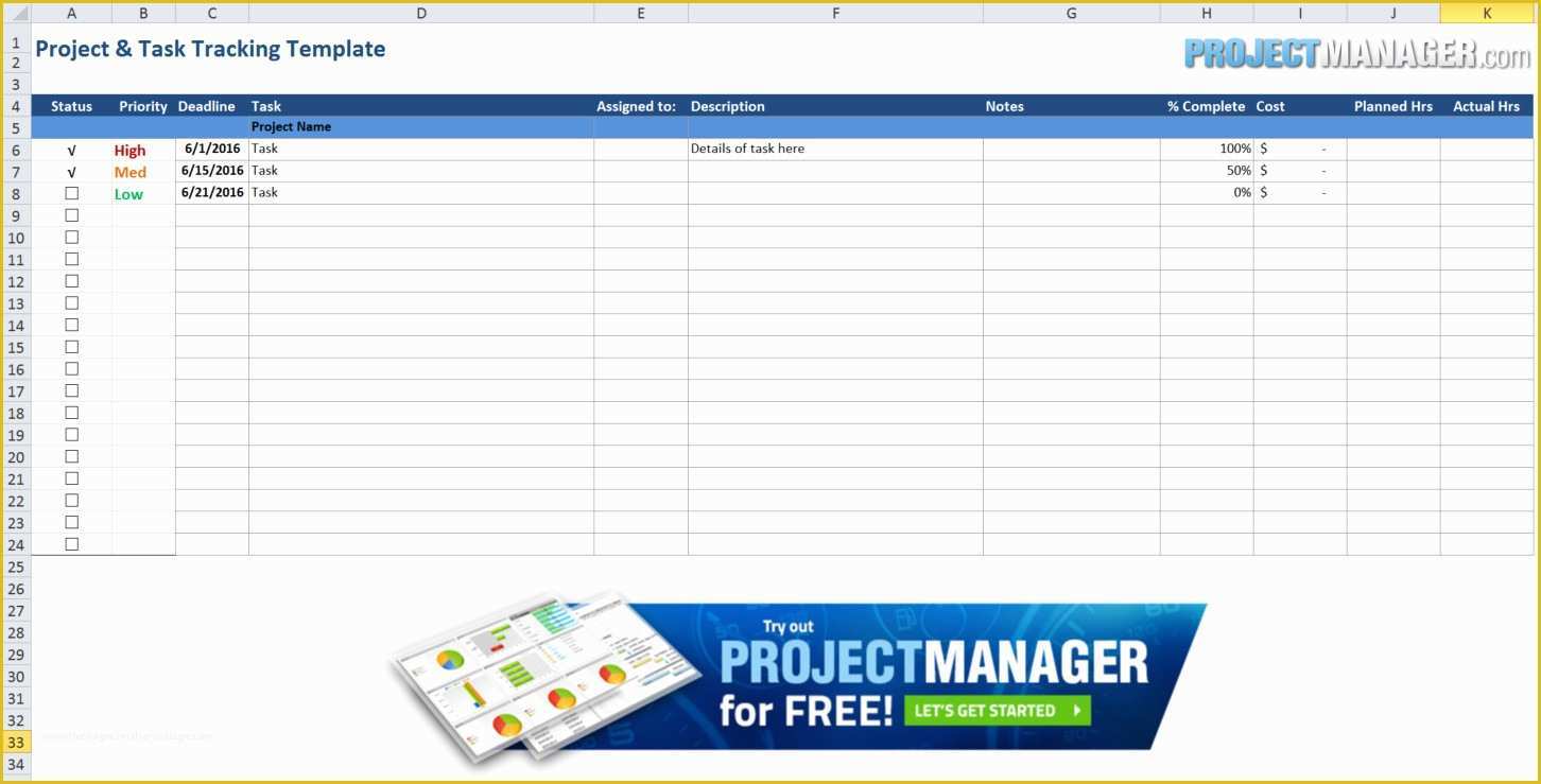 Free Excel Task Management Tracking Templates Of Guide to Excel Project Management Projectmanager