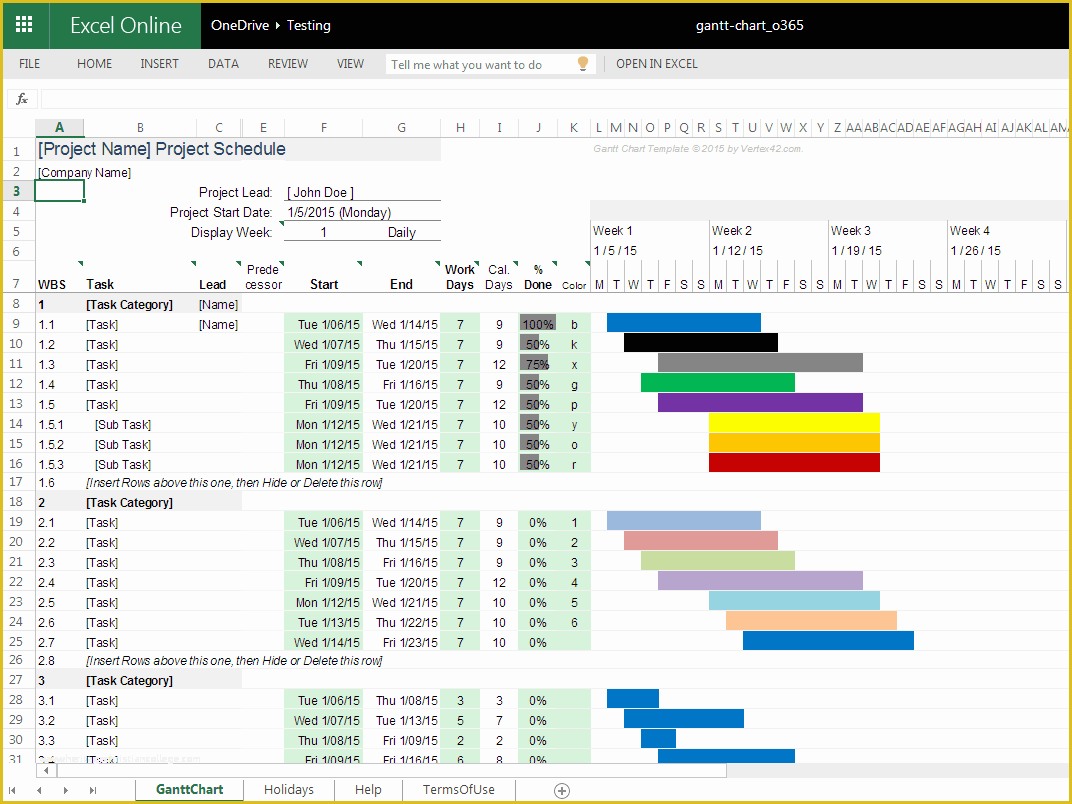 Free Excel Templates Of Free Gantt Chart Template for Excel