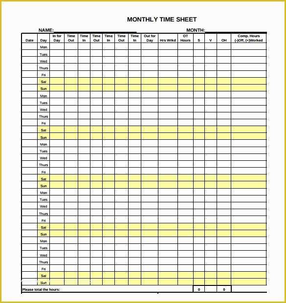 Free Excel Timesheet Template Multiple Employees Of 29 Free Timesheet Templates – Free Sample Example format