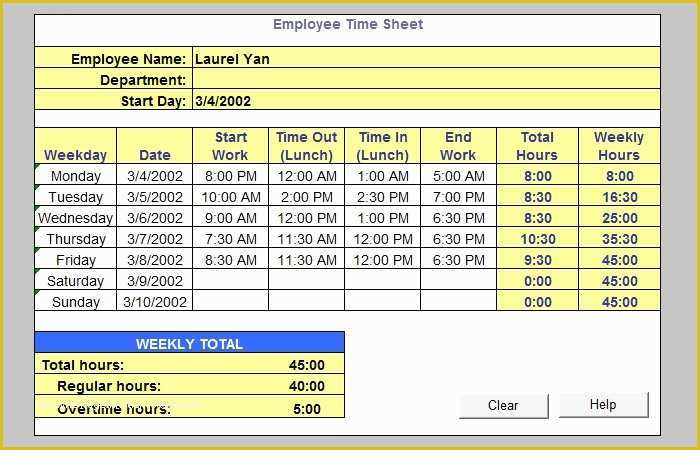 Free Excel Timesheet Template Multiple Employees Of 60 Sample Timesheet Templates Pdf Doc Excel