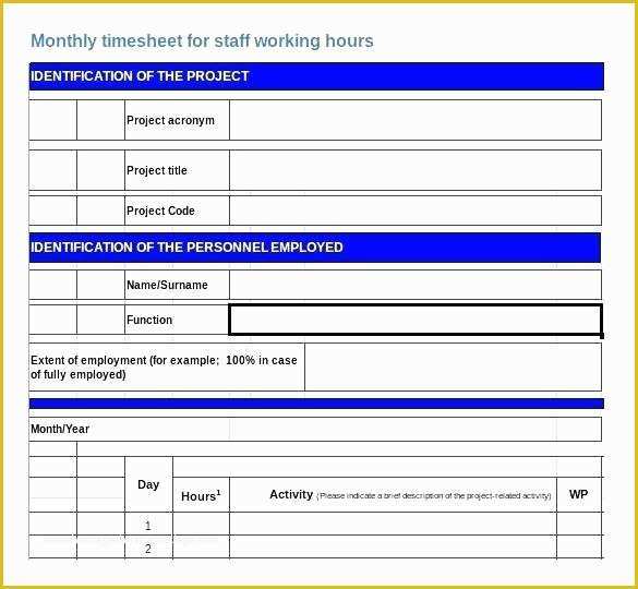 Free Excel Timesheet Template Multiple Employees Of Excel Project Template Download Sample Monthly Timesheet