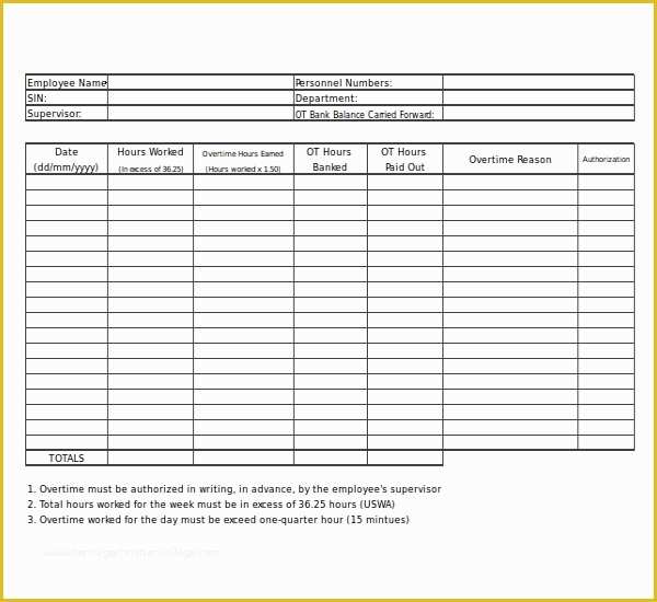 Free Excel Timesheet Template with formulas Of 21 Overtime Sheet Templates – Free Sample Example format