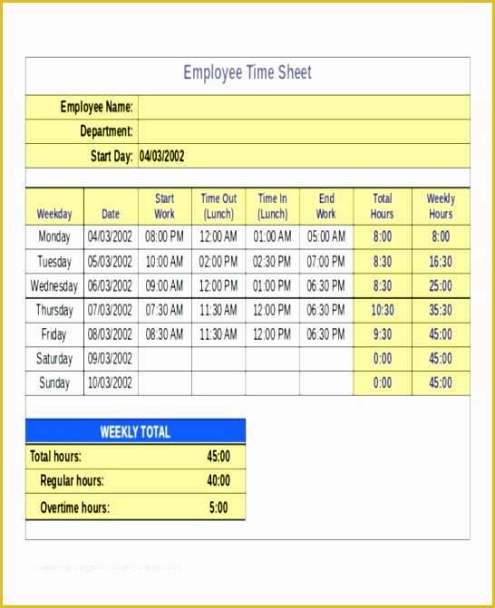 excel timesheet template calculate hours