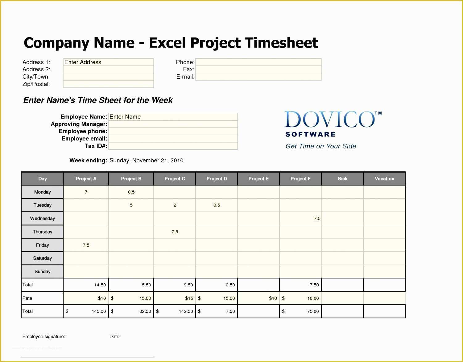 Free Excel Timesheet Template with formulas Of 8 Excel Weekly Timesheet Template with formulas