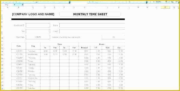 Free Excel Timesheet Template with formulas Of Excel Timesheets Excel Time Sheets Excel Time Sheet
