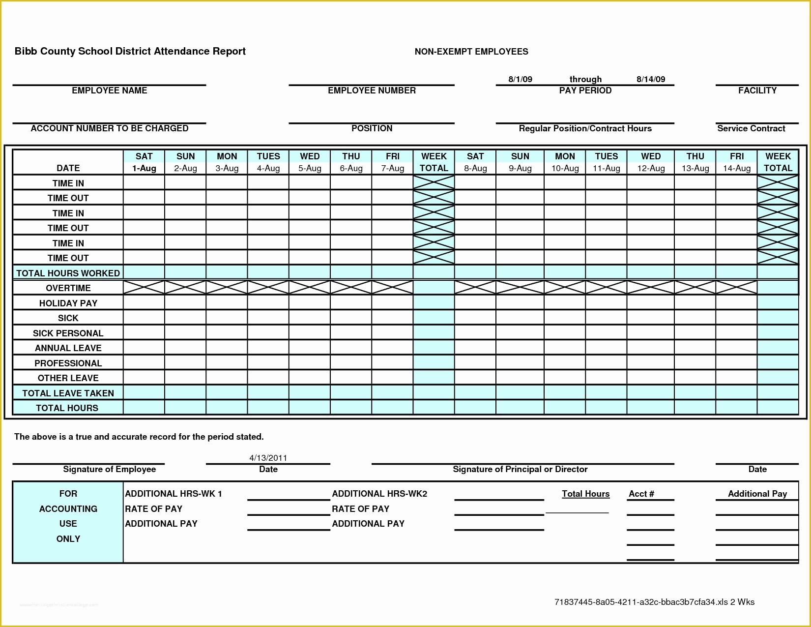 Free Excel Timesheet Template with formulas Of Free Excel Timesheet Template with formulas – Excel Weekly