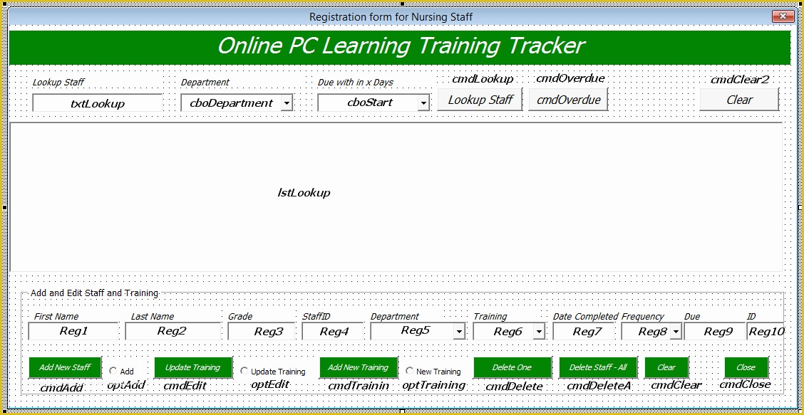 Free Excel Userform Templates Of Employee Training Matrix Template Excel Download Staff