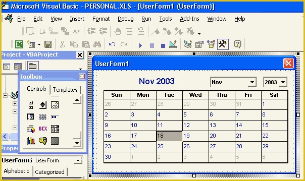 Free Excel Userform Templates Of Excel Calendar Control Activex Excel Activex
