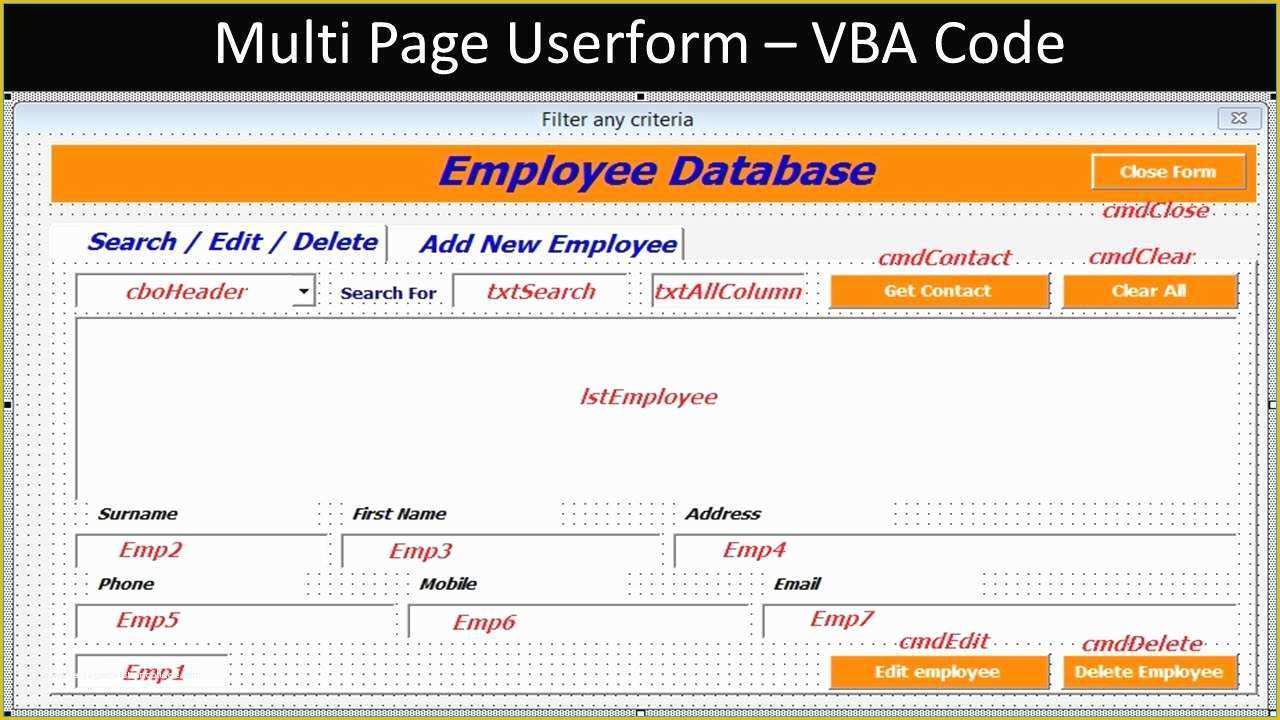 Free Excel Userform Templates Of Free Excel Userform Templates Marvelous Multi Page