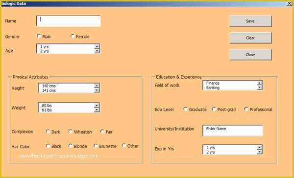 Free Excel Userform Templates Of Userform with Option button and Frame Yada Biologic Data