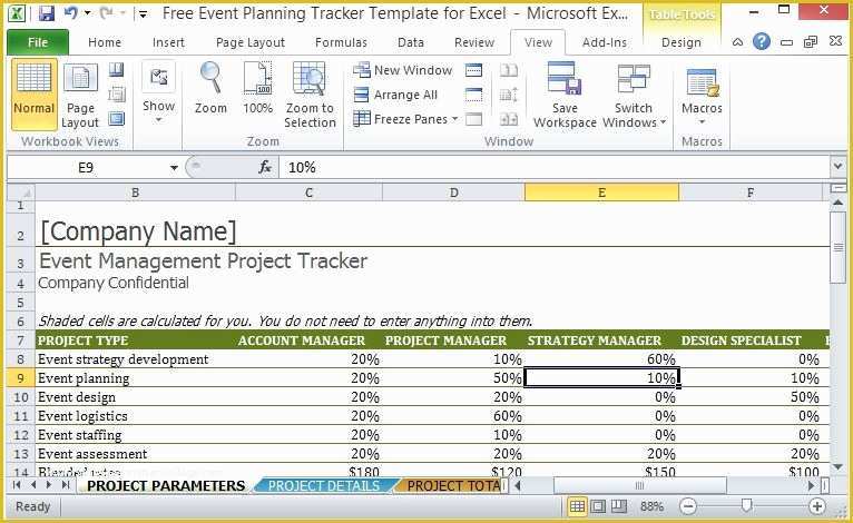Free Excel Wedding Planner Template Of Free event Planning Tracker Template for Excel