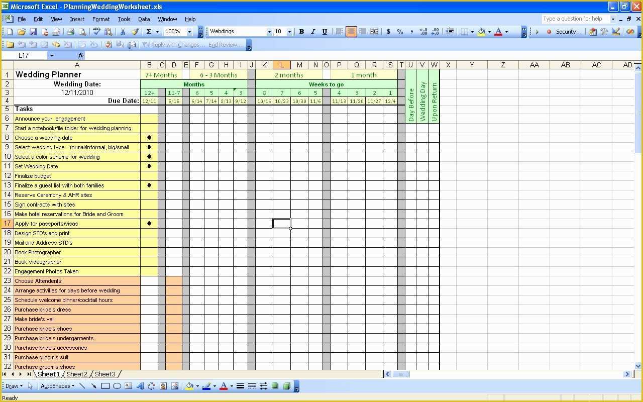 Free Excel Wedding Planner Template Of Free themes Store Planning Wedding Worksheet Free Excel