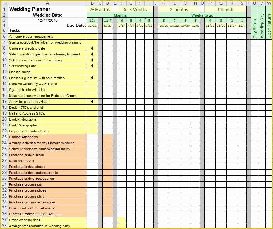 Free Excel Wedding Planner Template Of Wedding Planner Worksheet