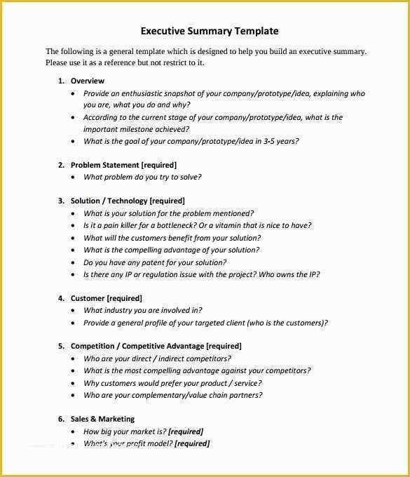 Free Executive Summary Template Of 31 Executive Summary Templates Free Sample Example