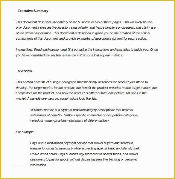 Free Executive Summary Template Of 31 Executive Summary Templates Free Sample Example