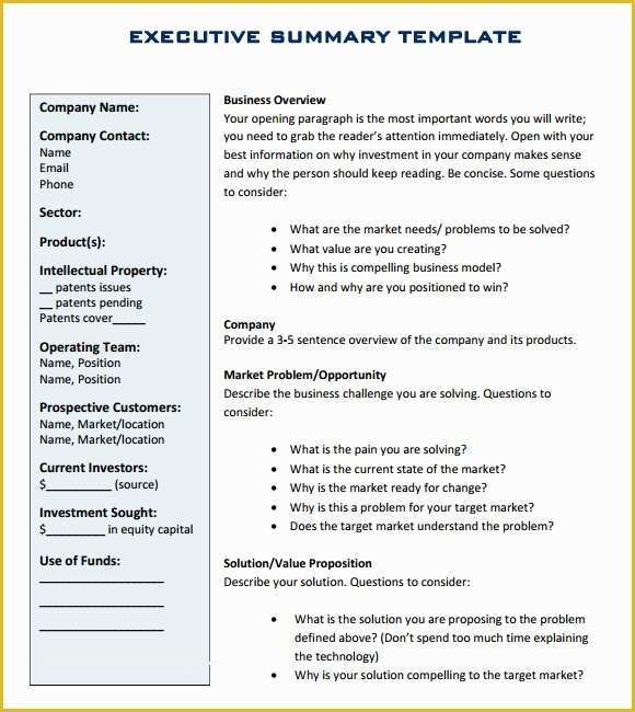 Free Executive Summary Template Of Executive Summary Template 14 Download Documents In Pdf