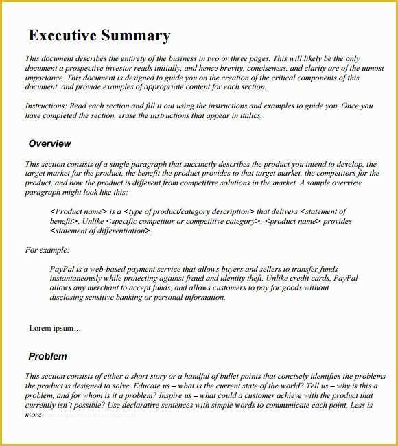 Free Executive Summary Template Of Sample Executive Summary Template 12 Documents In Pdf