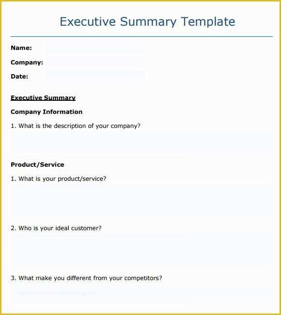 Free Executive Summary Template Of Sample Executive Summary Template 8 Documents In Pdf