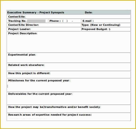 Free Executive Summary Template Of Sample Executive Summary Template 8 Documents In Pdf