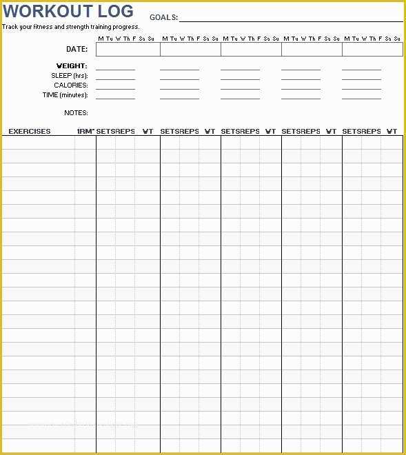 Free Exercise Log Template Of 11 Free Sample Workout Log Templates Printable Samples