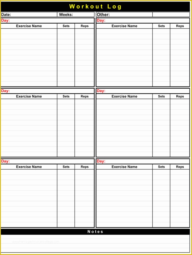 Free Exercise Log Template Of 5 Workout Log Templates to Keep Track Your Workout Plan