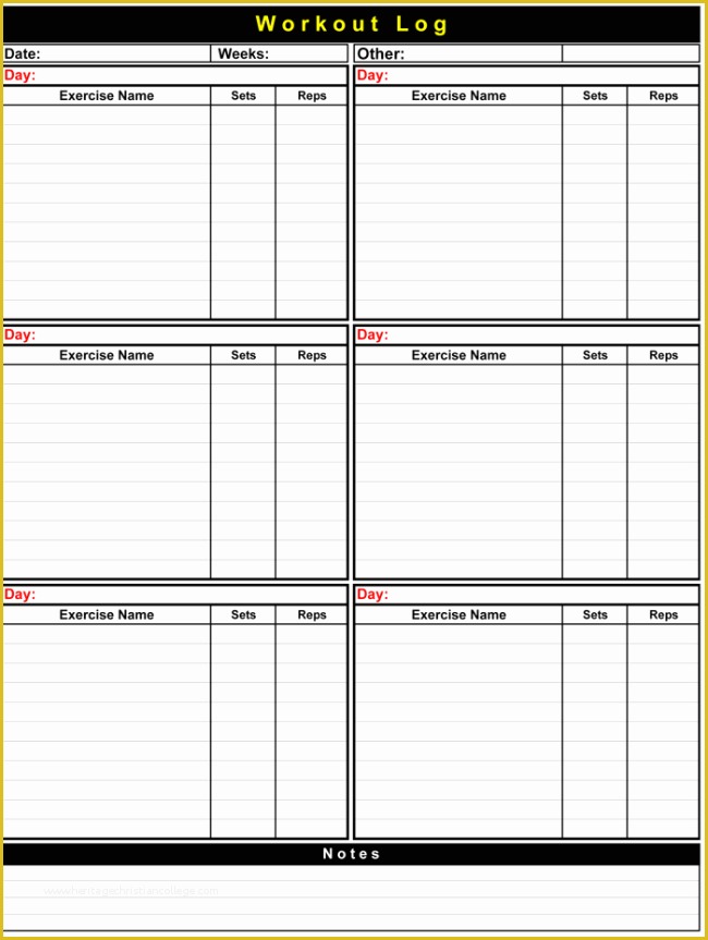 Free Exercise Log Template Of 5 Workout Log Templates to Keep Track Your Workout Plan