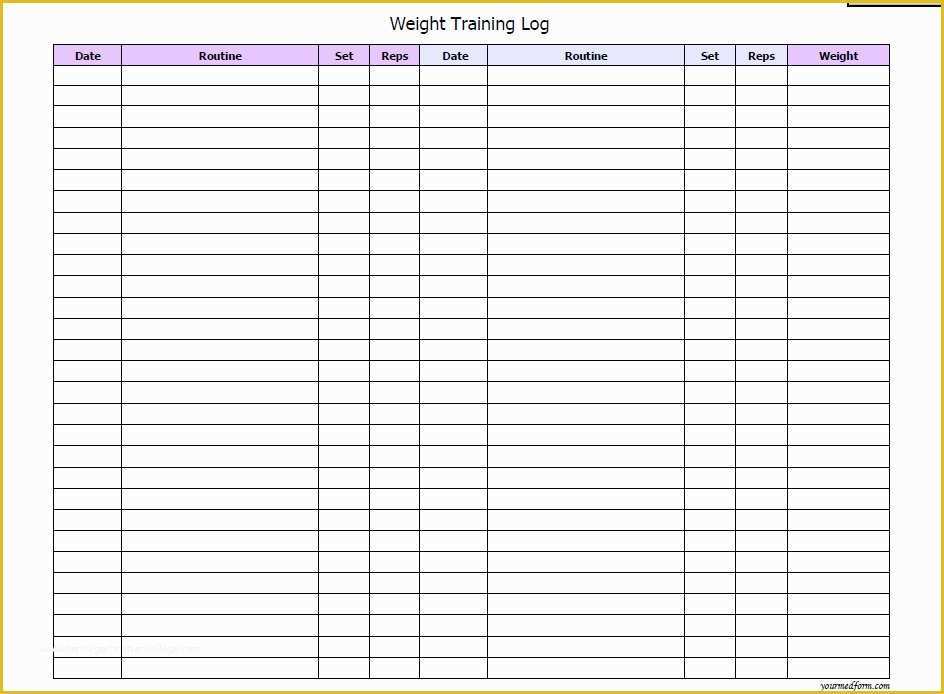 Free Exercise Log Template Of 7 Best Of Basic Workout Logs Printable Printable