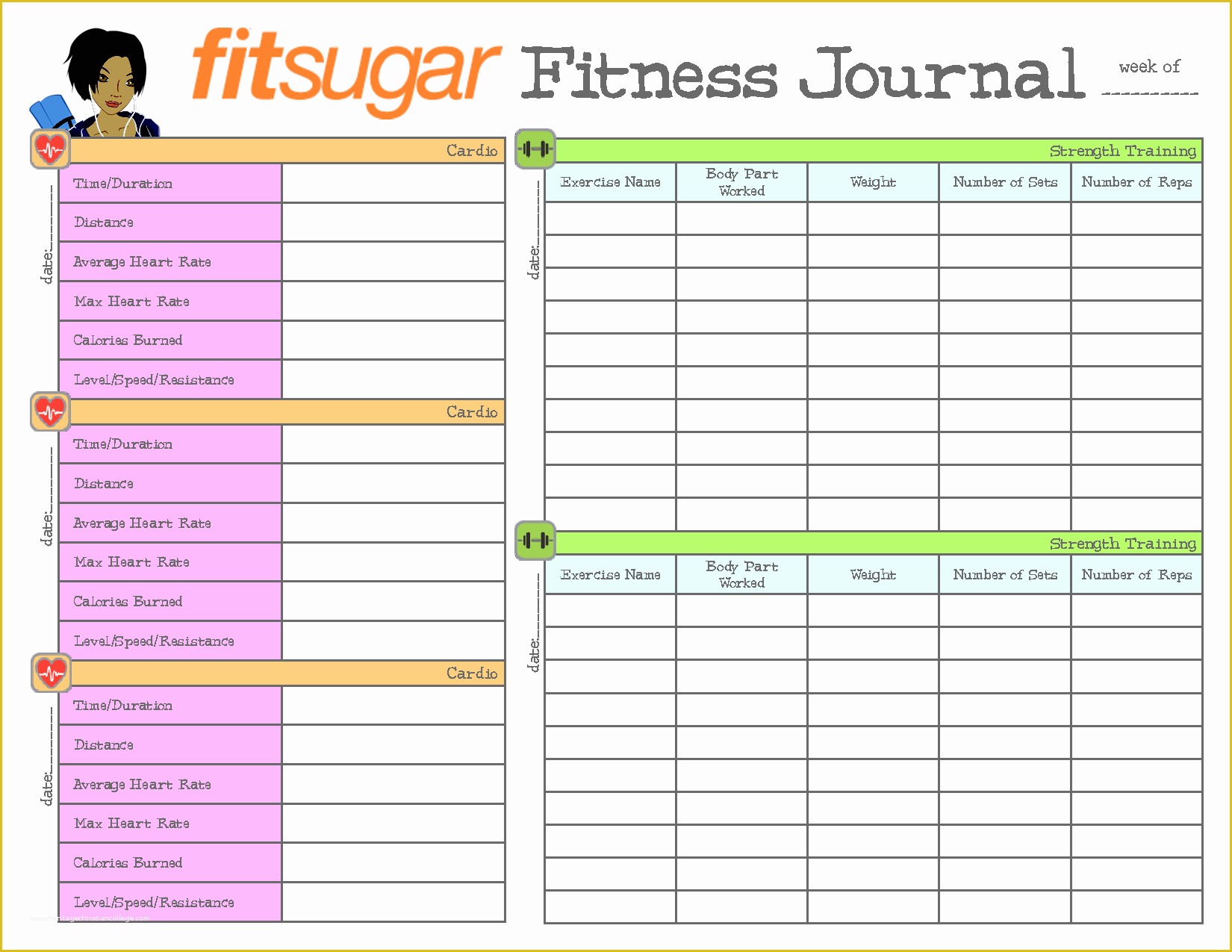 Free Exercise Log Template Of 9 Best Of Free Printable Exercise Journal