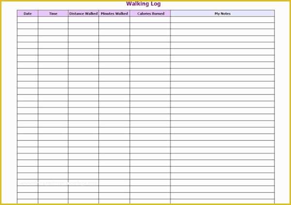 Free Exercise Log Template Of 9 Workout Log Templates
