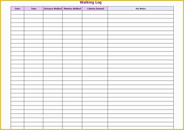 Free Exercise Log Template Of 9 Workout Log Templates