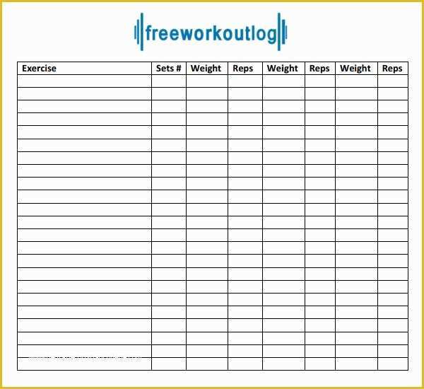 Free Exercise Log Template Of Exercise Log Template 7 Free Pdf Doc Download