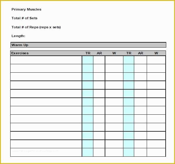 Free Exercise Log Template Of Exercise Log Template 7 Free Pdf Doc Download