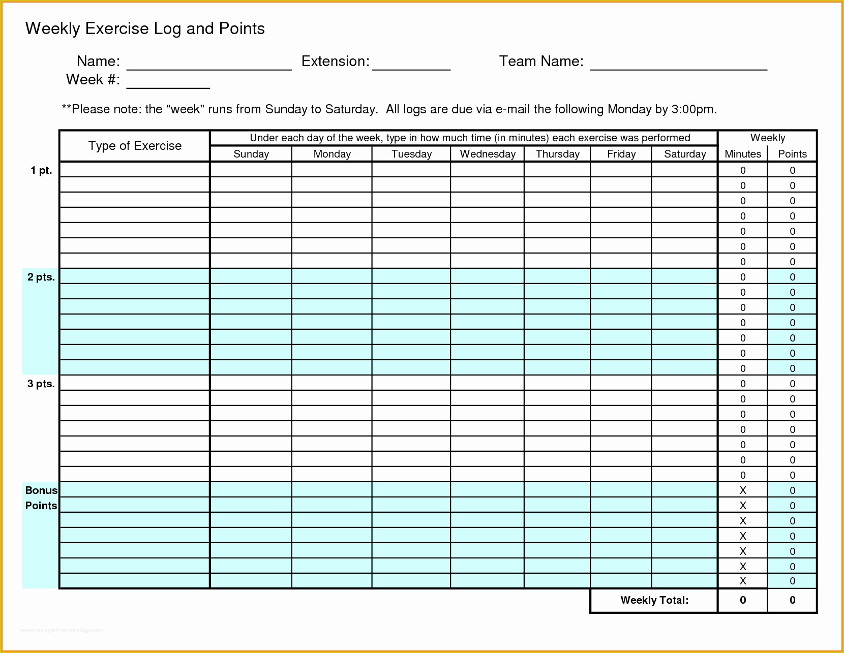 Free Exercise Log Template Of Exercise Log Template