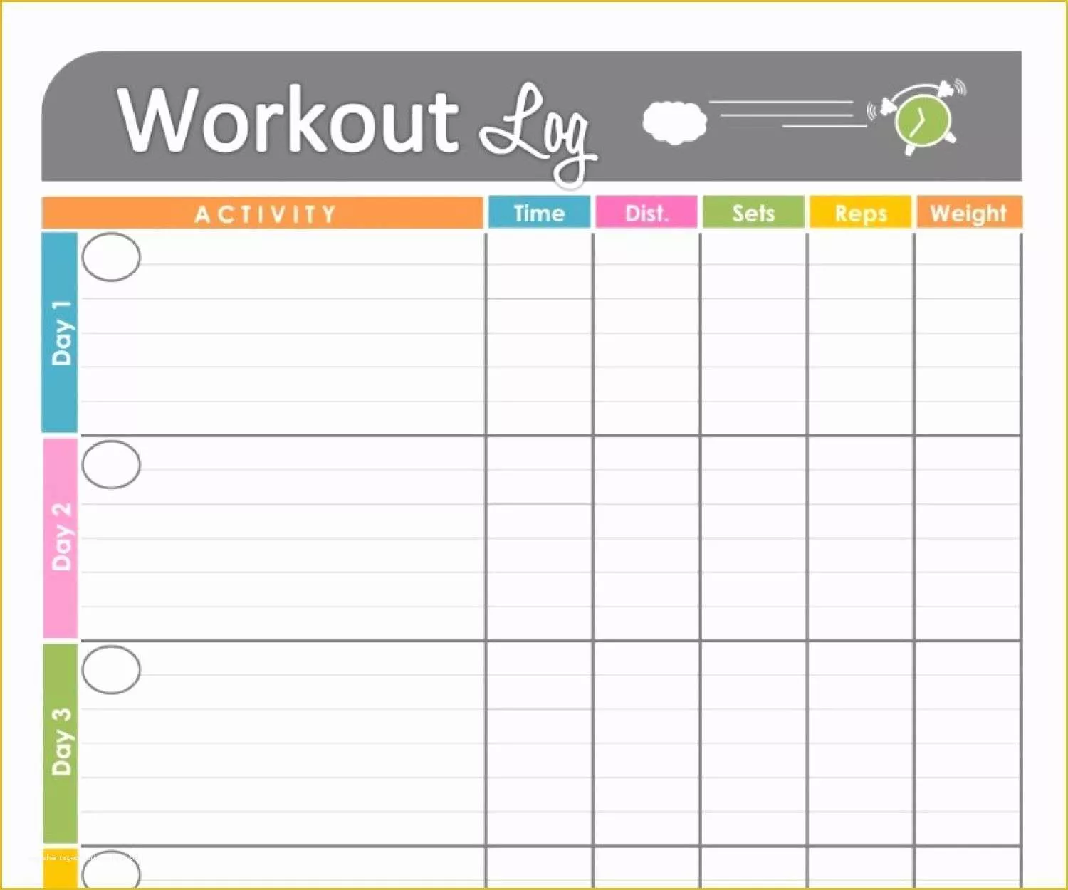 Free Printable Workout Calendar Pdf