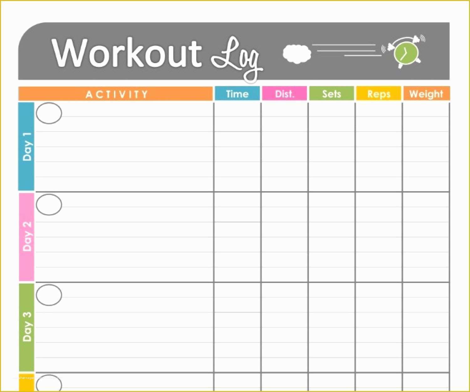 Free Exercise Log Template Of Free Printable Workout Schedule 