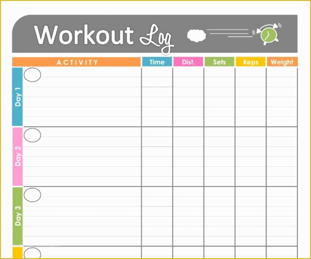 Free Exercise Log Template Of Printable Workout Calendar