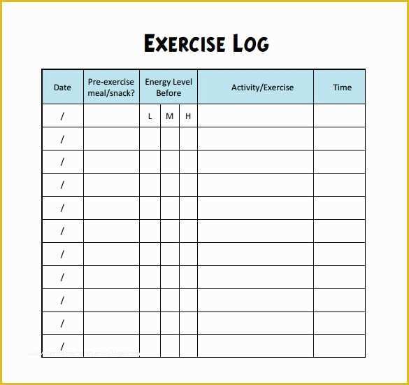 Free Exercise Log Template Of Sample Log Template Documents In Pdf Word Excel