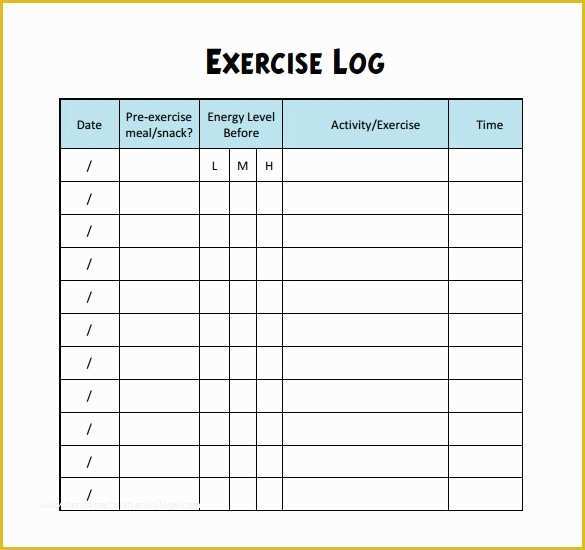 Free Exercise Log Template Of Sample Log Template Documents In Pdf Word Excel