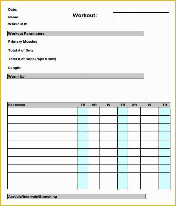 Free Exercise Log Template Of Sample Workout Log Template 8 Download In Word Pdf Psd
