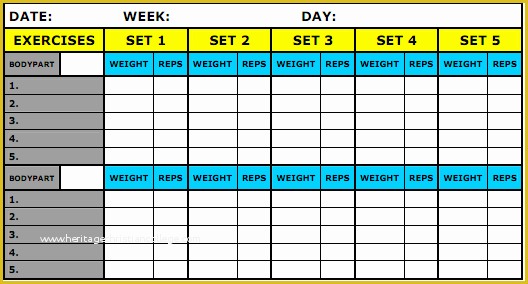 Free Exercise Log Template Of Workout Journal Excel Template We are All About Workouts