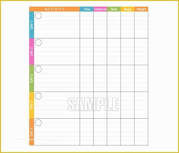 Free Exercise Log Template Of Workout Log Template – 14 Free Word Excel Pdf Vector