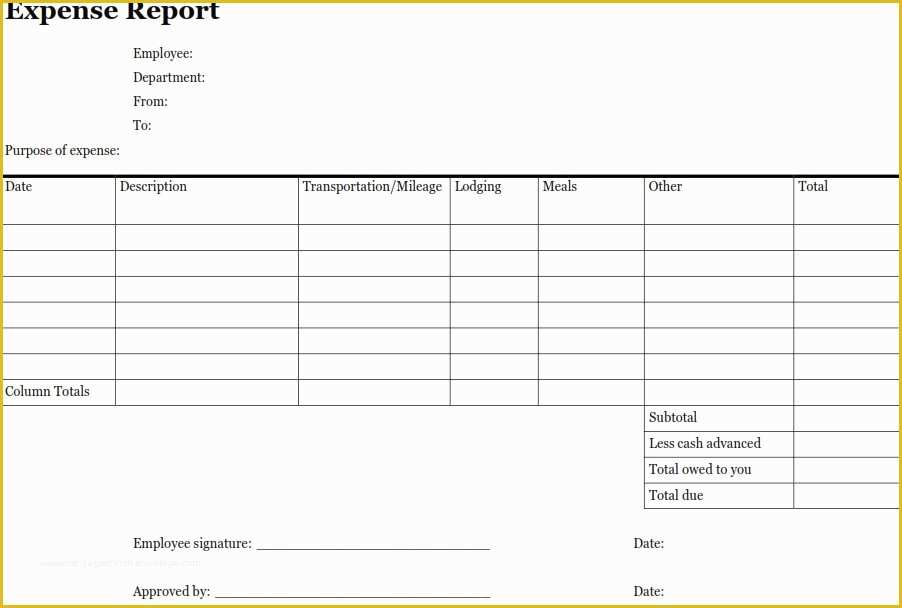 Free Expense Report Template Of 4 Expense Report Templates Excel Pdf formats