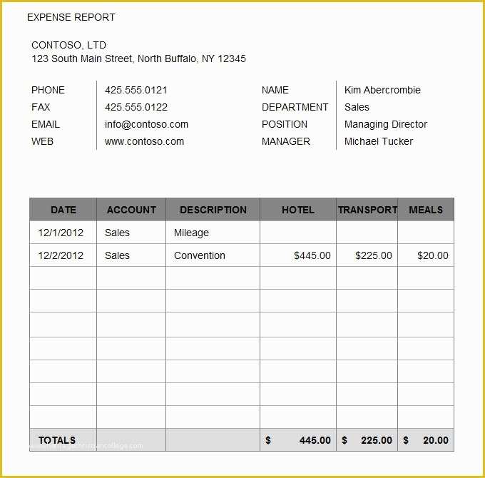 Free Expense Report Template Of Expense Report Template