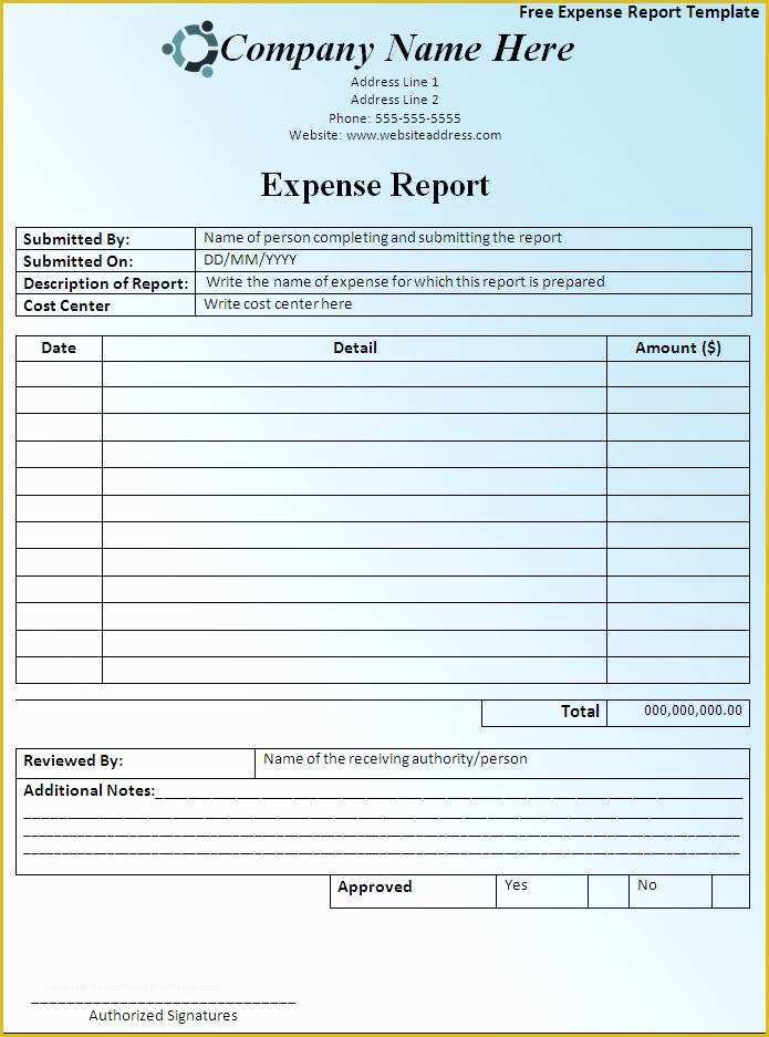 Free Expense Report Template Of Expense Report Template Word Templates