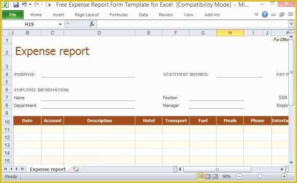 Free Expense Report Template Of Free Expense Report form Template for Excel