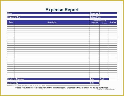 Free Expense Report Template Of Printable Expense Report Template