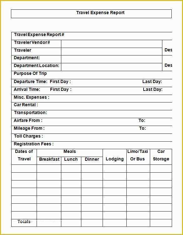 Free Expense Report Template Word Of 11 Travel Expense Report Templates – Free Word Excel