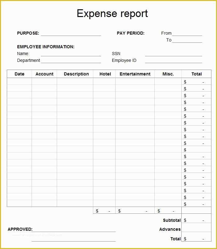 Free Expense Report Template Word Of 15 Expense Report Templates Template Section
