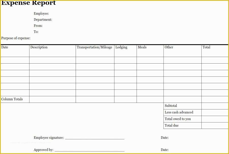 Free Expense Report Template Word Of 4 Expense Report Templates Excel Pdf formats